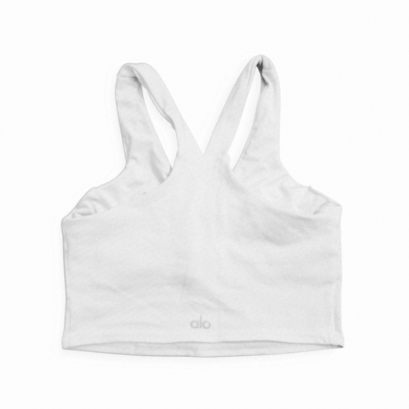 ALO Women's White Airbrush Real Bra Tank - Size S - Picture 4 of 6
